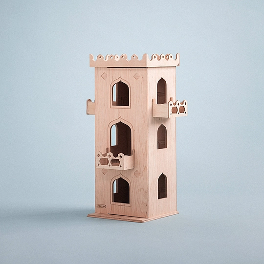 Wieża Seville – drewniany domek dla lalek inspirowany architekturą Sewilli